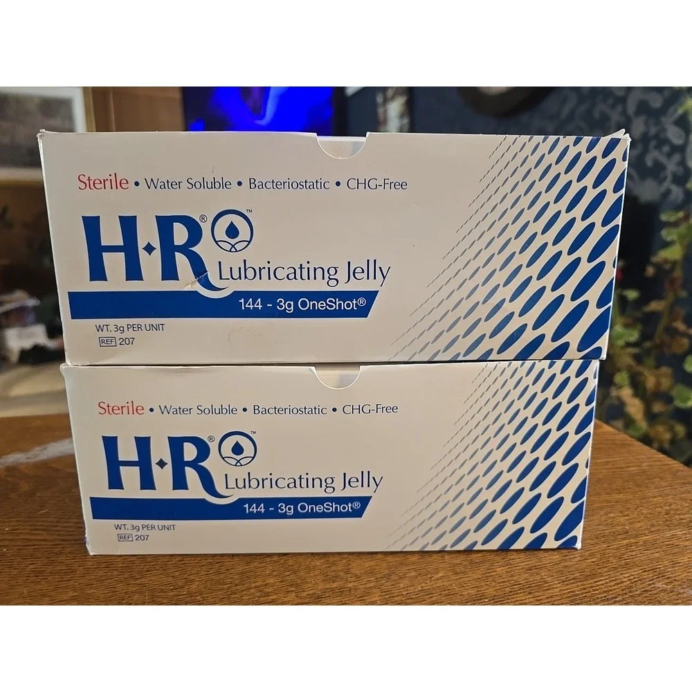 HR One Shot Lubricating Jelly Sterile‎ 3 Gram Individual Packet 30 per Box x2